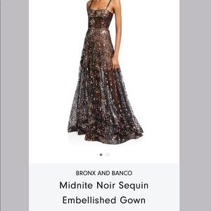Bronx and Banco "Midnite Noir" sequin embellished gown.